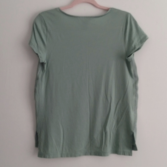 Ann Taylor Factory Scoop Neck Mixed Material Tee Shirt #2154 - Picture 5 of 5